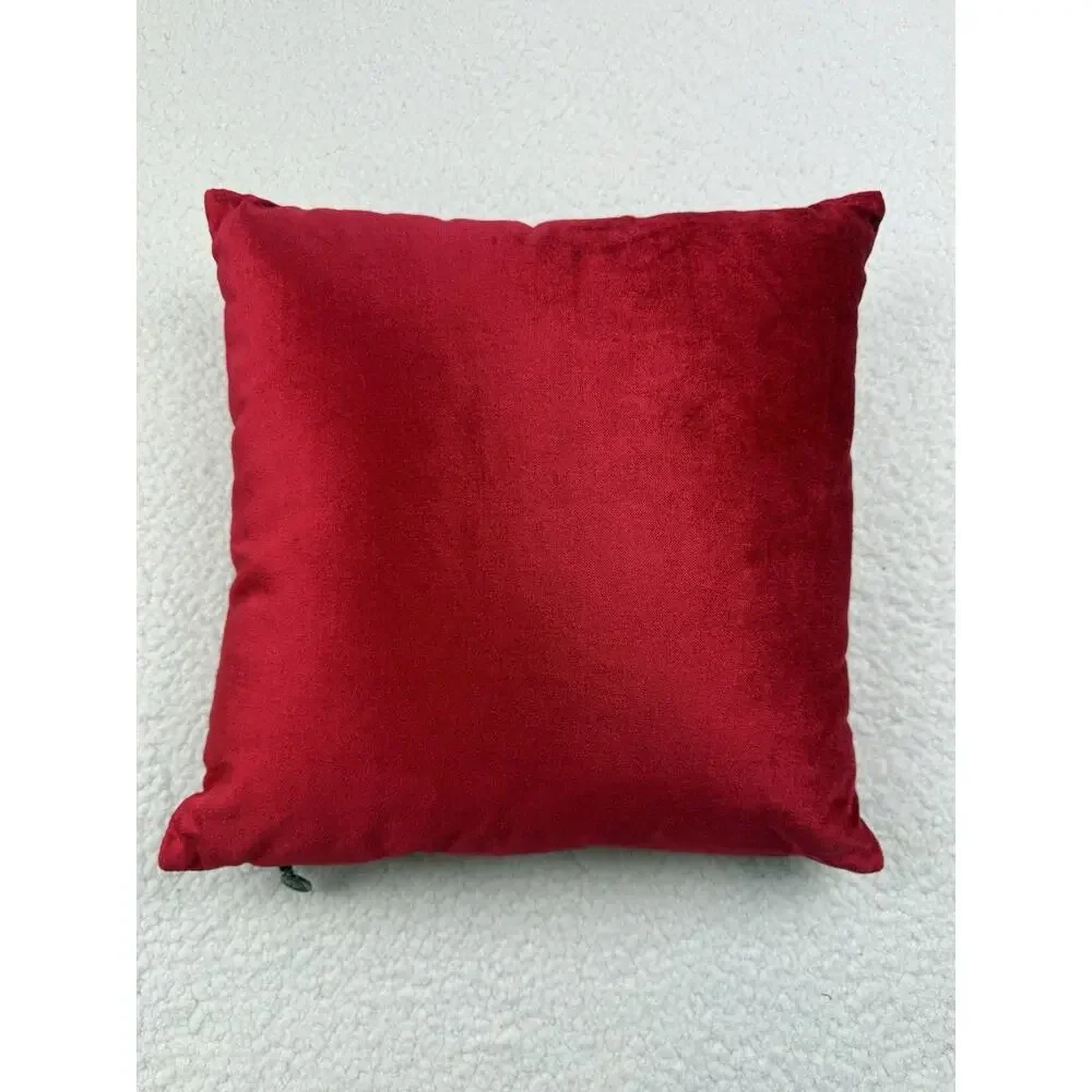 Pier 1 Imports Red Velvet Pillow Crystal Snowflake Christmas Elegant 12X12